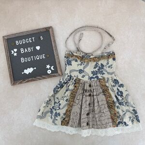 Mustard Pie Floral Ruffle Halter Top